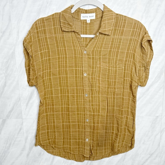 Bella Dahl Tops - Bella Dahl Tan Plaid Button-Down Shirt XS